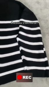 CARDIGAN STRIPE OVERSIZE OUTER SWEATER RAJUT WANITA KNITWEAR