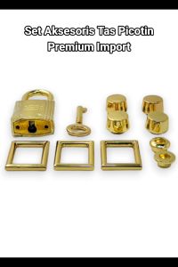 Set Aksesoris Tas Picotin Premium Import/ Kunci Picotin Gold Komplit