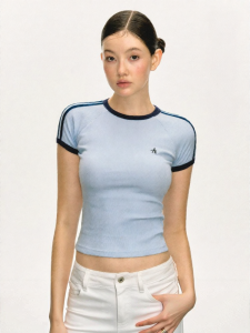 Ariseism | Retro Color Block Short Sleeve T-Shirt for Women Slim Fit
