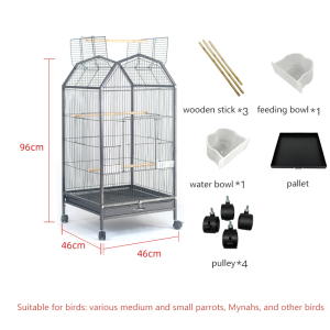 Bird cage Big Parrot cage budgerigar cage large starling cardinal bird peony parrot cage villa-style Movable a large space easy to clean