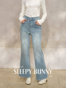 Vintage High-Waist Flared Warm Fleece Jean Pants