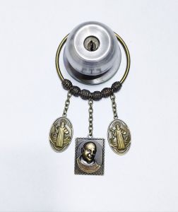 Religious St. Pio and St. Benedict Miraculous Medal in One Hanger Door Chimes Protection Against Evil.