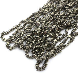 ลูกปัดหินธรรมชาติขนาด 5-8 มม. รูปทรงไม่สม่ำเสมอ คริสตัลบำบัด พลอยไพไรต์ สำหรับทำต่างหู สร้อยข้อมือ สร้อยคอ และเครื่องประดับ