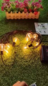 G40 ST38 Solar LED String Lights Bulbs Outdoor 25 Clear Waterproof IP65 8 Modes Remote Control for Garden Patio Wedding Lights