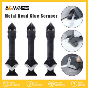 AumoPro 1PC 5in1 Slotting KnifeOne Slot Metal Head Scraper Spatula Seam Tool Glass Glue Cleaner Tool Set Glass Tape Spatula Angled Residue Scraper Cleaning Tools Gluing Tool
