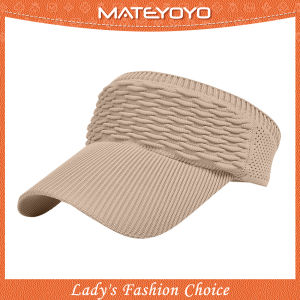 MATEYOYO Women Sun Cap Sun Visor Hat Half Empty Top Hat Casual Knitted Sun Hats Beach Cap Large Brim Cap Sun Protection Cap for Outdoor Travel