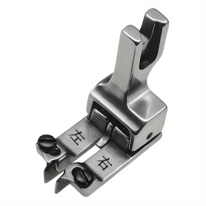 Adjustable edge guided presser foot accessory suitable for industrial flat sewing machines