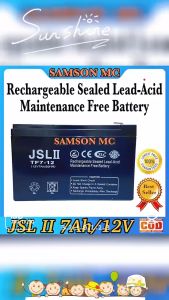 JSL II 7Ah 12V Regulated Sealed Lead Acid Battery for Medical Devices/UPS/Solar/Toycar Valve Rechargeable Vrla Battery