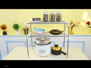 2 Tiers 2 Layer Kitchen Combination Rack Microwave Oven Shelf Storage Organizer Shelves