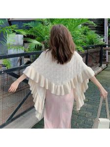 เสื้อคลุมคาร์ดิแกนถักสีขาวสไตล์จีนใหม่ ชุดกี่เพ้า ชุดราตรี ผ้าคลุมไหล่ ปกป้องความอบอุ่นในฤดูใบไม้ผลิและฤดูใบไม้ร่วง