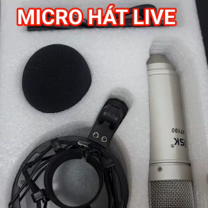 Micro livestream AQ100 mic thu âm cho điện thoại máy tính âm thanh ổn định dùng livestream karaoke tiện lợi