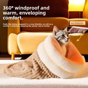 MONLEYTA | Warm Pet Bed Mat Four Seasons Universal For Cats And Dogs Winter Heating Cat Dog Nest Supplies Comfortable Cushion For Kittens