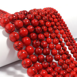 1 Dây Đá Ngọc Lam Đỏ Hạt Tròn Đá Quý Tự Nhiên 4-12 Mm Cho Tự Làm Vòng Tay Vòng Cổ Trang Sức Làm Bán Buôn
