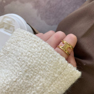 MIAOYA Fashion Jewelry Shop C Shape Geometric Ring For Women Elegant Gold Color Accessory For Students Exquisite Birthday Gifts