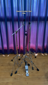 Stand Drum Cymbal Straight Boom Hi-Hat Clash Ride Set Kaki 3-Leg Silver Chrome Besi AXL G300 G400 G500 Stand Drum Untuk Pertunjukan - Lazada