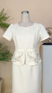 Đầm thiết kế thanh lịch sang trọng chất liệu vải dệt nhũ bóng cao cấp mềm mịn DD4L0956 Thời trang Thiều Hoa