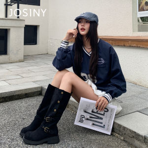 Josiny | Vintage Western Cowboy Retro Leisure Brownish Thick-soled Long Boots