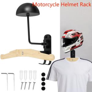 180°Motorcycle Helmet Rack Rotation Metal Helmet Holder with 2 Hooks Helmet Hanger for Motorcycle Bike Coats Caps Baseballs