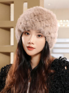 แองโกลาหมวกขนสัตว์กระต่ายหิมะผู้หญิง ฤดูหนาว หลากหลาย Earflap อุ่น หมวกถักตุ๊กตาหนา หวาน สไตล์น่ารักสําหรับทุกวัย