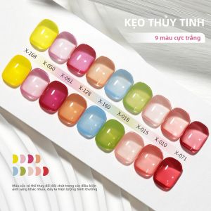 XEIJAYI 9 Chiếc/bộ Sơn Móng Tay Dạng Gel Đường Kính Bằng Thủy Tinh Dành Cho Các Kiểu Móng Đa Năng Trẻ Trung Thiết Kế Sang Trọng Khi Đi Làm Hoặc Đi Chơi Acrylate/Copolymer Cacbamate