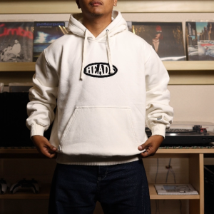 HEADS - Ouval Logo Pullover Hoodie Ivory White | Jaket Hoodie Pria/Wanita Heavyweight Boxy Fit 330gsm