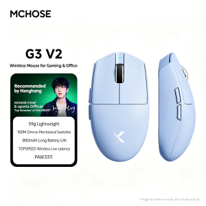 MCHOSE | MCHOSE G3 V2 Wireless Gaming Mouse PAW3395/PAW3311 Sensor Tri-mode 2.4G BT USB 800mAh Lightweight Ergonomic Esports Mouse For PC