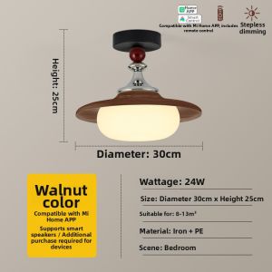 DGY | French Retro Zen Walnut Wood Ceiling Light