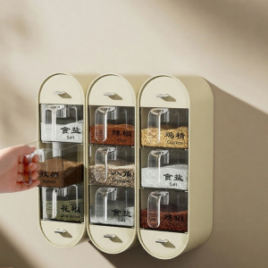 Wall-Mounted Multi-Compartment Spice Container