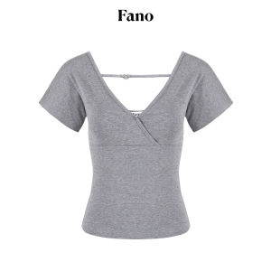 Fano | Áo Thun Eo Cao Quai Dây Vòng Cổ V Đẹp Mát
