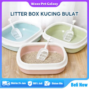 Litter Box Kucing Bulat - Bak Pasir Kucing Tempat Toilet Kucing - Kucing Free Sekop Serokan Pasir