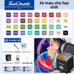 Touch Mark | Bút Lưỡng Đầu Dầu Dài Lâu Cho Vẽ Manga Vải Và Sơn Nước Thế Hệ 5