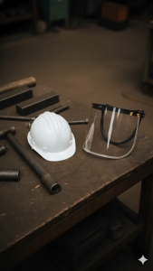 Pelindung Wajah Welding Face Shield PVC Visor Bening Adjustable untuk Semua Jenis Helm Proyek