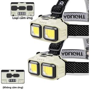 Đèn Pha LED COB Sạc USB 4 Chế Độ Chiếu Sáng Đầu Cảm Biến Đèn Pin Tích Hợp Cho Công Việc Tìm Kiếm Đi Xe Đạp Câu Cá Cắm Trại