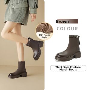 Josiny | Vintage Chunky Heel Thick Sole Insulated Slim Ankle Boots