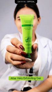 CINDYNAL Aloe Vera Exfoliating Face Peel Scrub 30g – Gel Pembersih Wajah Membantu Mengangkat Kotoran