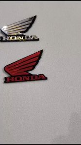 EMBLEM SAYAP HONDA 2PCS & LOGO TIMBUL 3D ACYRILIC DOUBLE LAYER TEBAL MIRROR KANAN KIRI