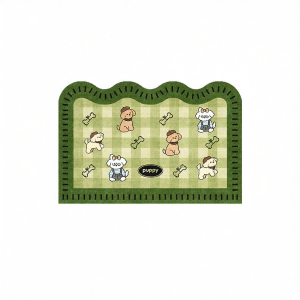 YUNHAOBUYI | Fresh Green Cartoon Dog Bathroom Mat Moisture-Absorbing Non-slip Diatomite