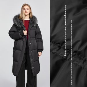 BEIQIANI | Long Warm Duck Down Coat With Fur Collar 90%