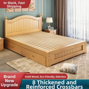 MAIYUQI | Modern Simple European Solid Wood Bed Double