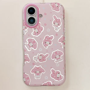 Sanrio | Ốp Điện Thoại Hoạt Hình Dễ Thương Phong Cách Y2K My Melody Dành Cho iPhone 17 Pro Max 17 Pro 16 Pro Max 17 16 15 Pro Max Chất Liệu Nhựa Sơn Chống Xước