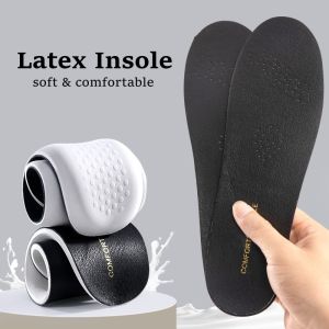Soft Latex Insoles for Shoes Cowhide Leather Shoe Sole Inserts Sports Shock Absorbing Plantar Fasciitis Template Insole for Feet