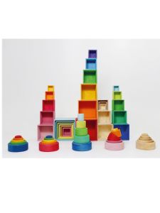 GRIMM | Rainbow Stacking Bowl and Cup Toys Red Blue 3+