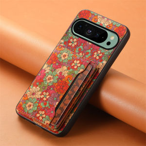 Flower Figure Leather Magnetic Wallet Phone Case For Google Pixel 10 9A 9Pro 8 8A 8Pro 7 7A 7Pro 6A 6Pro Card Holder Back Cover