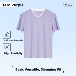 Miiow | Slim Fit Womens V-Neck Short Sleeve T-Shirt Cat Person Style Casual Wear Comfortable Breathable Summer Fashion Top