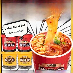 Xiao Long Kan Spicy And Sour Noodles 6 Buckets 12 Buckets Golden Soup Beef Instant Noodles Lazy Snack Convenient Soup Noodles