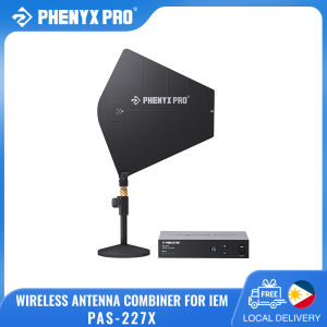 Phenyx Pro PAS-227X UHF Wireless Antenna Combiner Bundle for In-Ear Monitor System 4-Way IEM Transmitter Combiner Active Directional Paddle Antenna16 Gain Control Antenna Mounting Rod&Plate