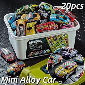 20Pcs Iron Car Toys Mini Pull Back Car Model Toy Multicolor Alloy Racing Car Toys for Kids Gift