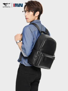 Septwolves Mens Large Capacity Business Travel Backpack 2024 New Style Casual Simple Soft Handle Laptop Bag for Commuting