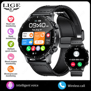 LIGE | LIGE 2026 New Outdoor Sports Smart Watch Men 1.85“ HD Screen Heart Rate Bluetooth Call IP68 Waterproof Business Smartwatch Men