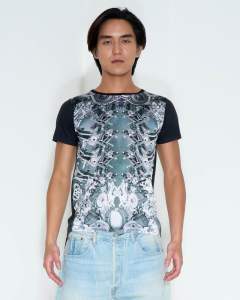 LaLaLove ASYMME MECHANIC T-Shirt เสื้อยืดผู้ชาย ลายโครงกระดูก